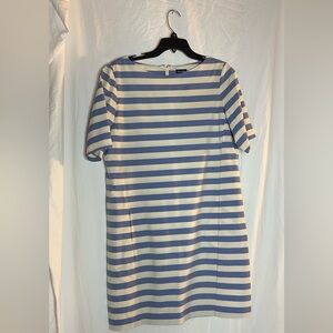 Blue and white stripe Steven Allen shift dress like new with pockets